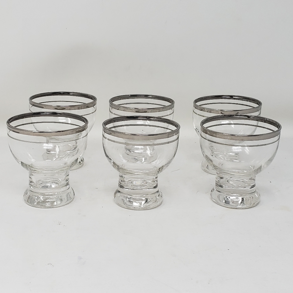 MCM 6 glasses silver toned band